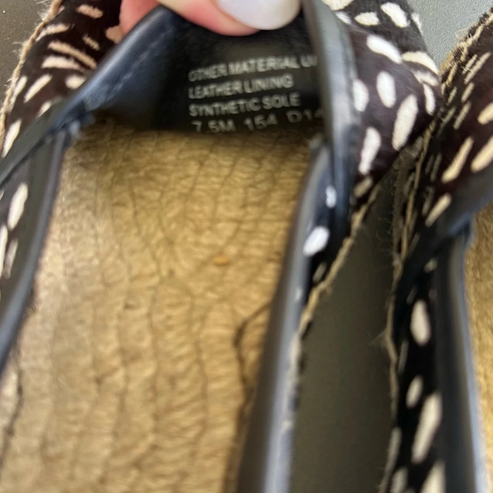 Tory Burch McKenzie Pony Print Leather and‎ Calf Hair Espadrilles - Size 7.5